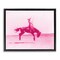 Stupell Industries Pink Galloping Cowgirl Framed Floater Canvas Wall Art Design by Daphne Polselli